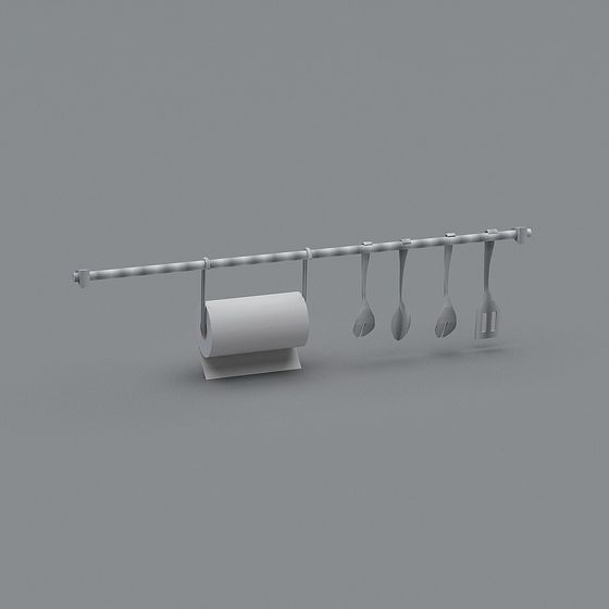 Minimalist Hanging Kitchen Rack 3D model
