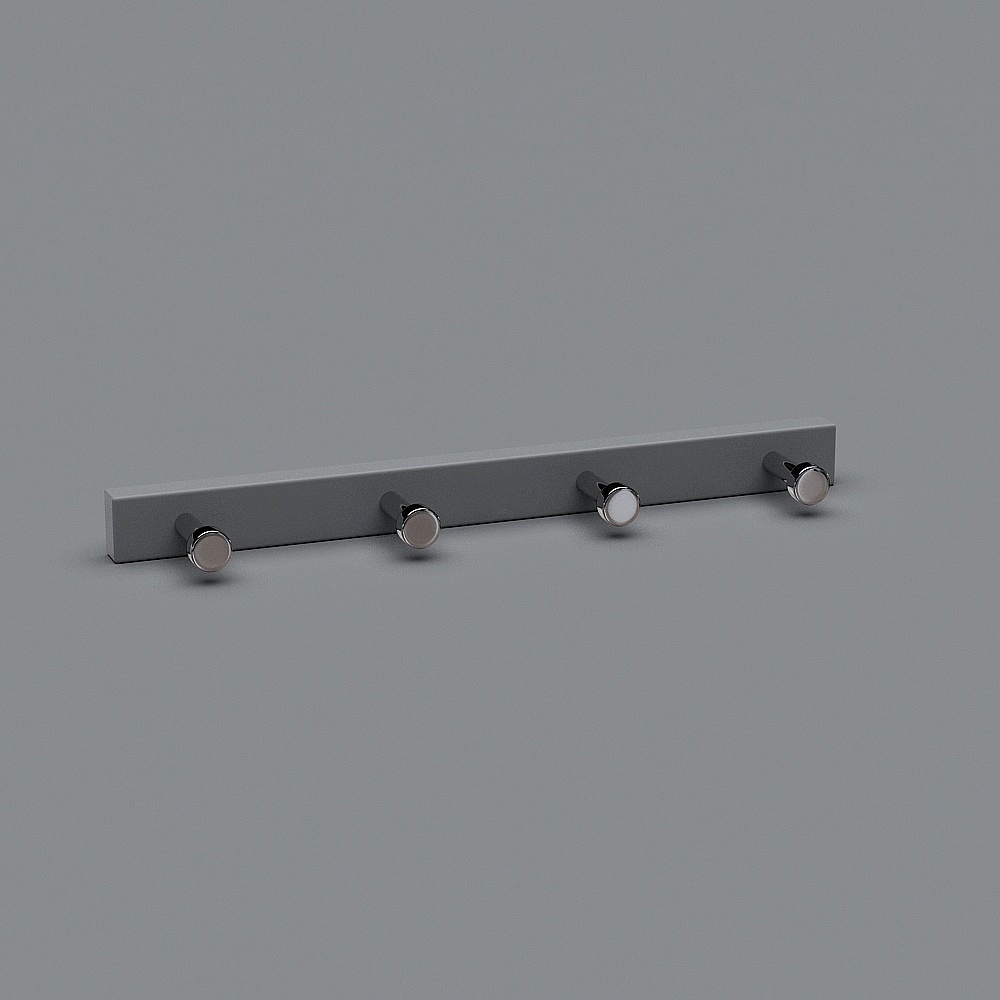 Minimalist 5-Hook Wall Rack 3D Model
