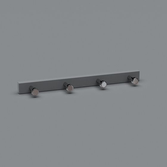 Minimalist 5-Hook Wall Rack 3D Model