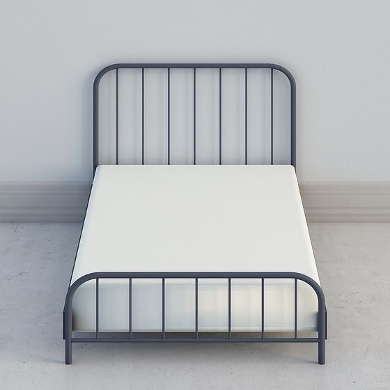 Stylish Metal Bed 3D Model for Modern Interiors