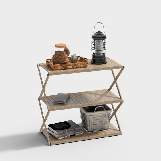 Low-Poly Folding Storage Rack 3D model