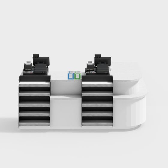 Sleek Modern Checkout Counter 3D model