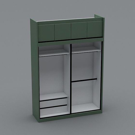 Modern Minimalist Low-Poly Wardrobe 3D model