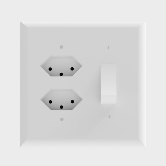Stylish Low-Poly Socket Panel 3D model