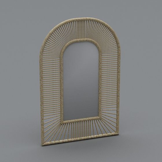 Stylish Vintage Arch Mirror 3D model for Unique Spaces
