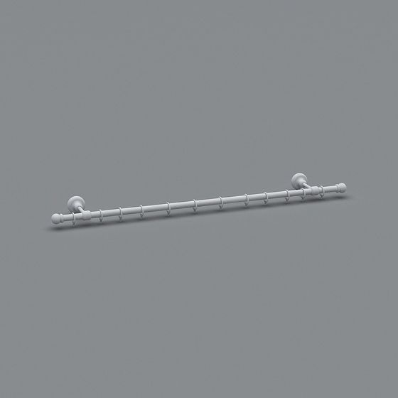 Elegant Low-Polygon Curtain Rod 3D model