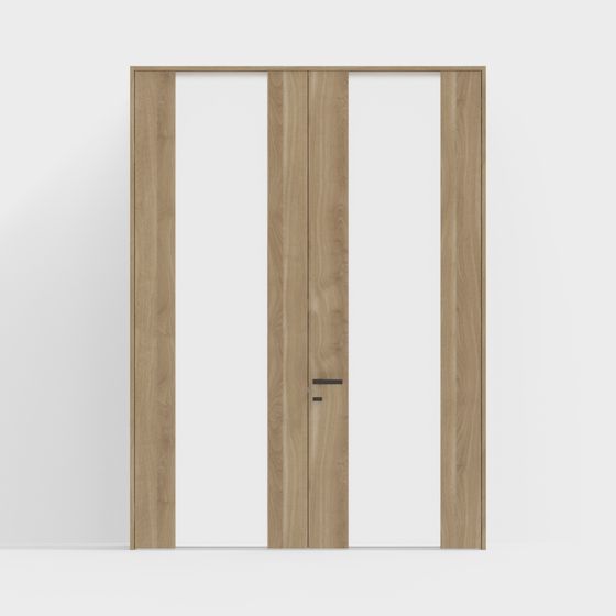 Wood Grain Double Door 3D model