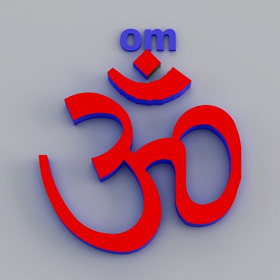 Om Symbol Low-Poly 3D Model Design