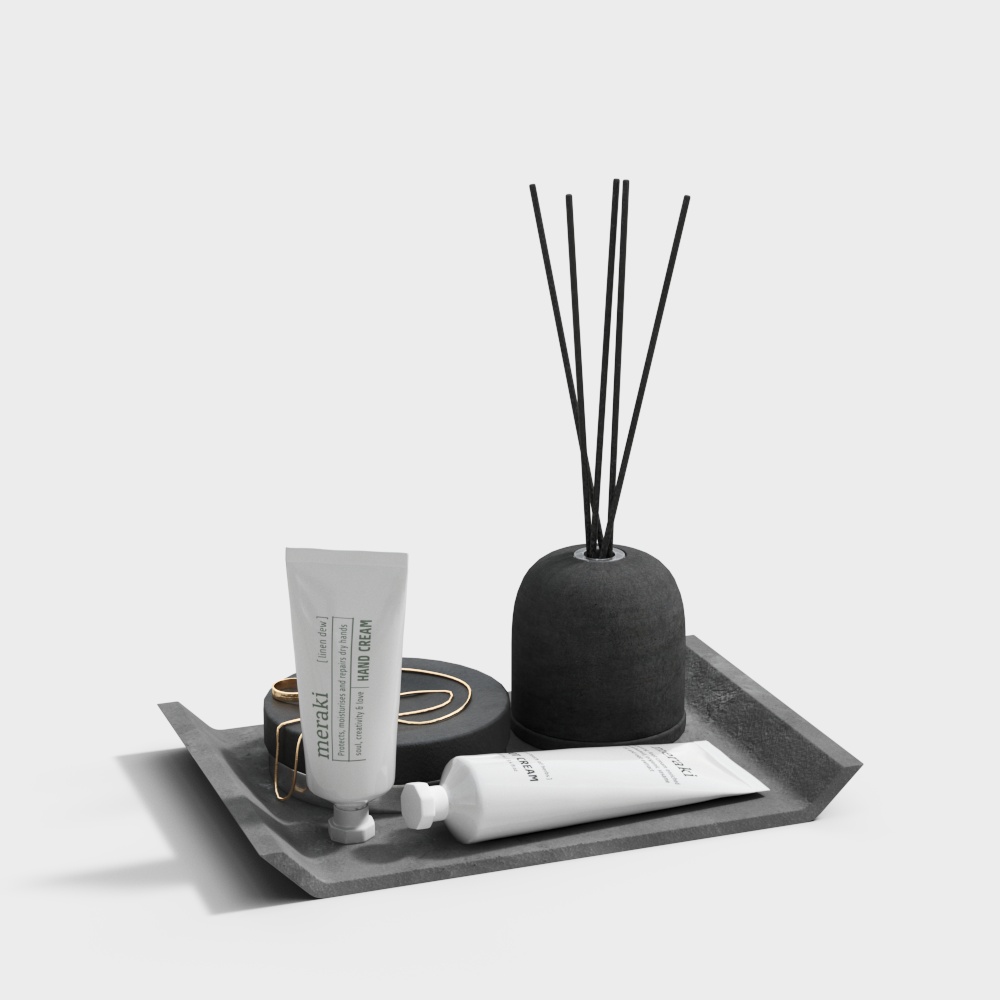 Minimalist Bathroom Accessories 3D Model – Low-Poly Elegance