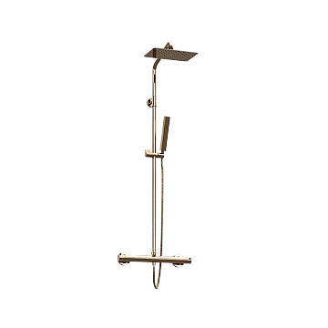 Elegant Golden Shower System 3D Model – Metallic Finish