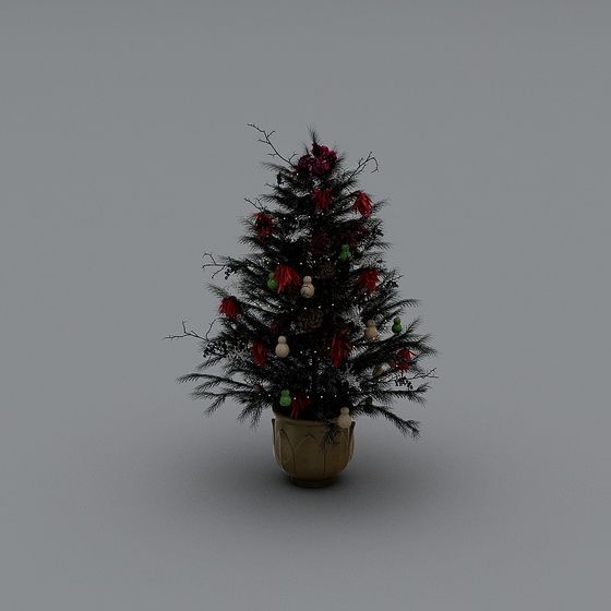 Charming Low-Poly Christmas Tree 3D model