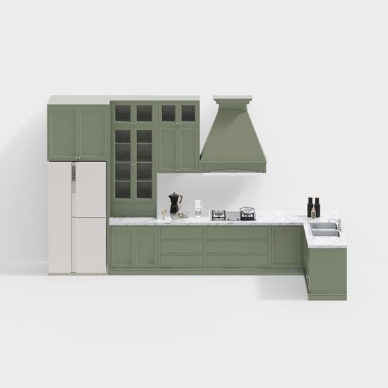 Modern Low-Poly Kitchen 3D Model Design