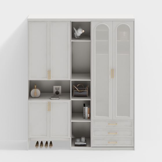 Elegant Minimalist Wardrobe 3D model