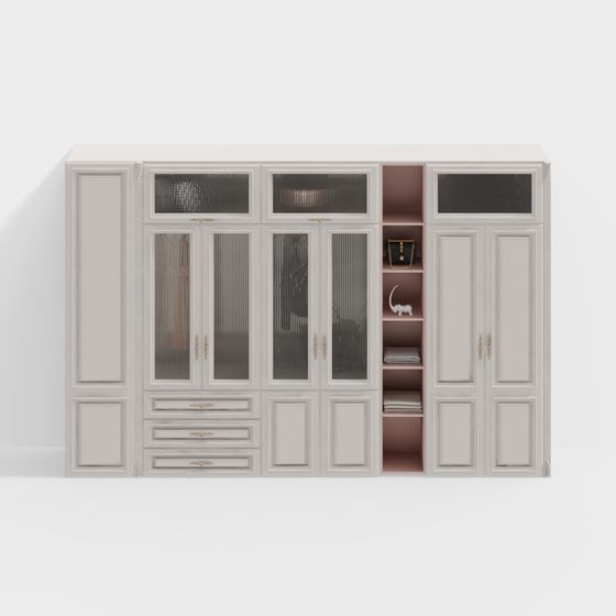Stylish Low-Polygon 3D Wardrobe Model for Modern Spaces