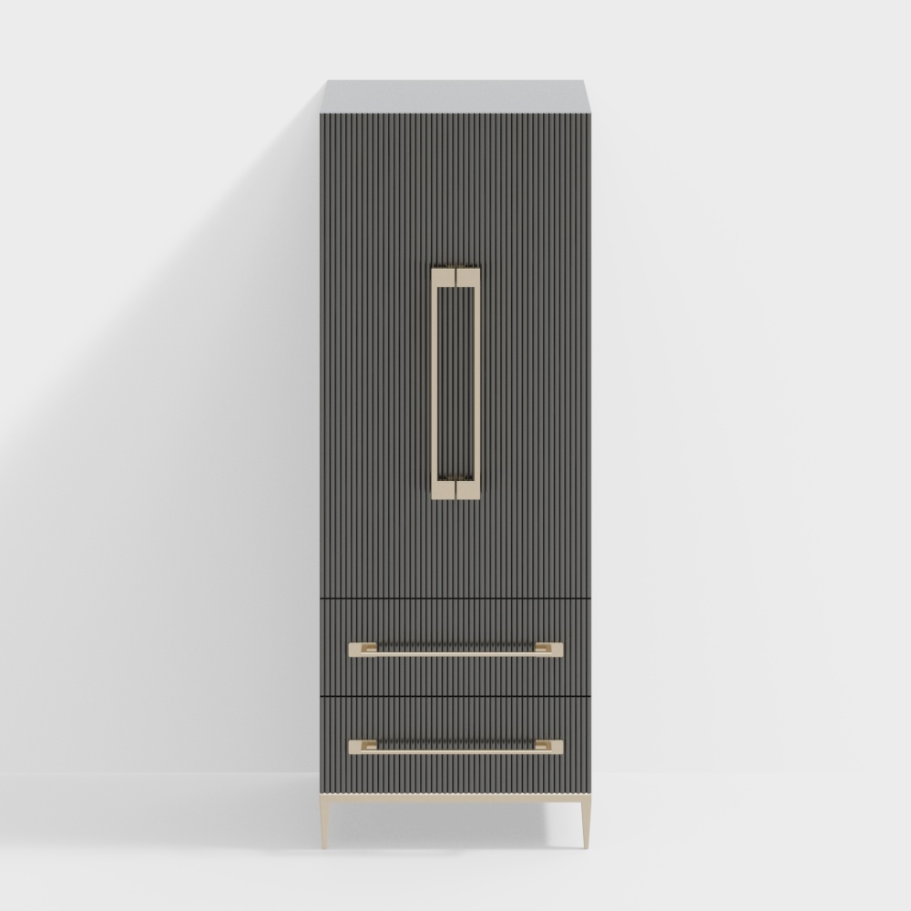 City Cabinet Low-Poly 3D Model – Modern Gray Texture