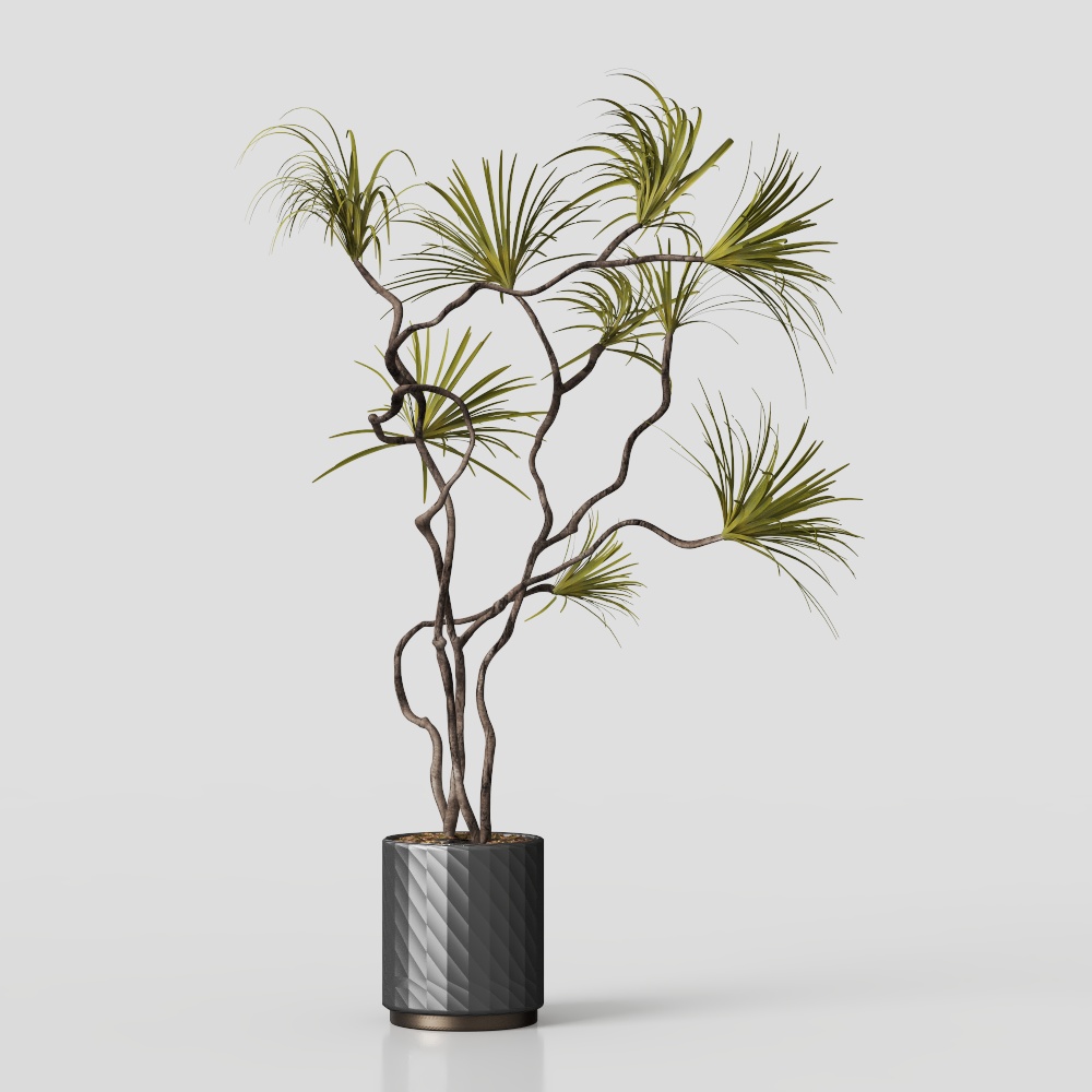 Winding Greenery 3D Model – Low-Poly Plant Asset