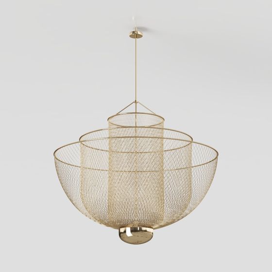 Elegant Low-Polygon Chandelier 3D model