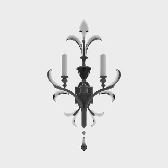 Stylish Low-Polygon Wall Light 3D model for Creative Projects