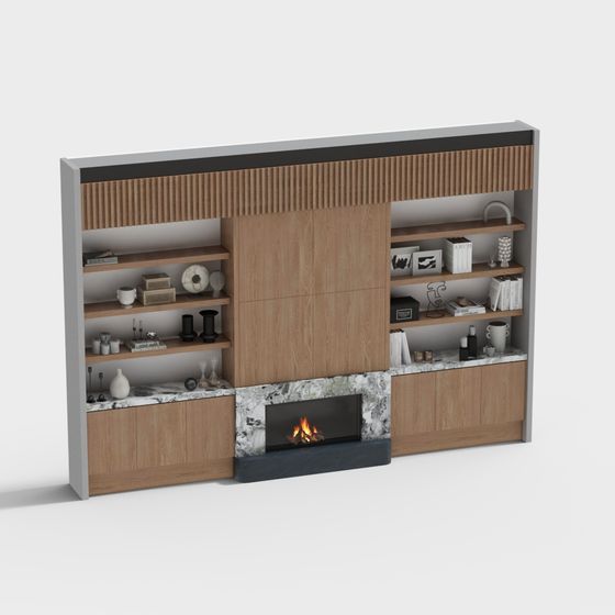 Stylish Low-Polygon Display Cabinet 3D model