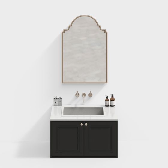 Elegant Low-Poly Bathroom Cabinet 3D Model