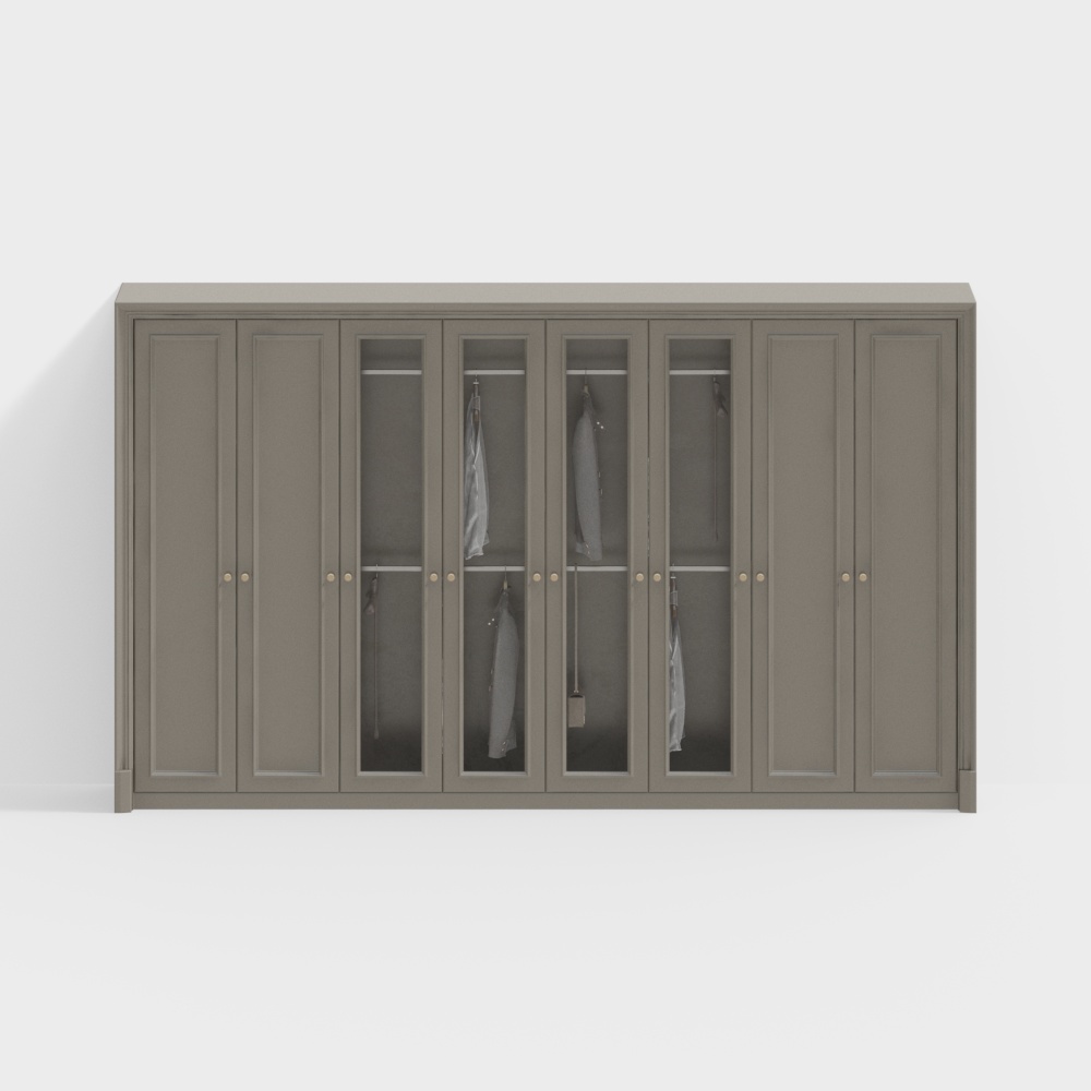 Urban Closet 3D Model – Low Poly Grey Design