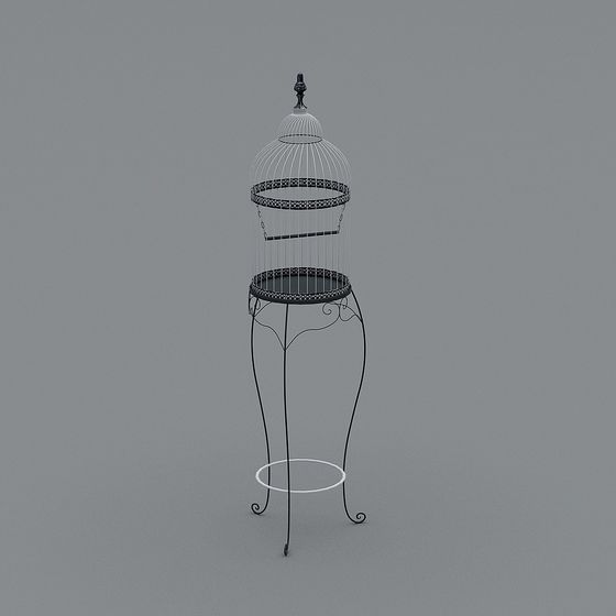 Elegant Retro Birdcage 3D model