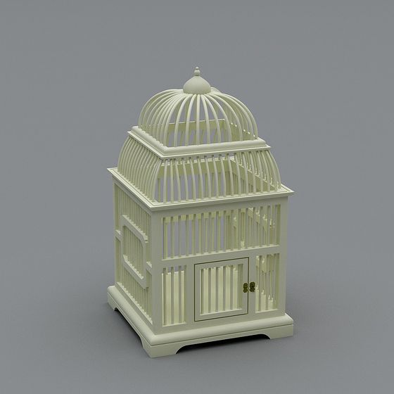 Elegant Low-Poly Birdcage 3D model