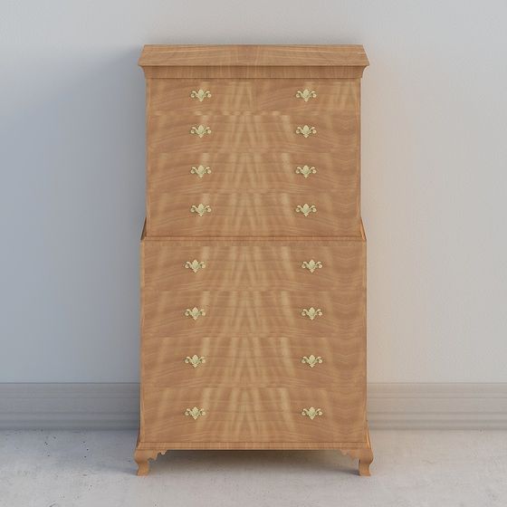 Elegant Vintage High Cabinet 3D model