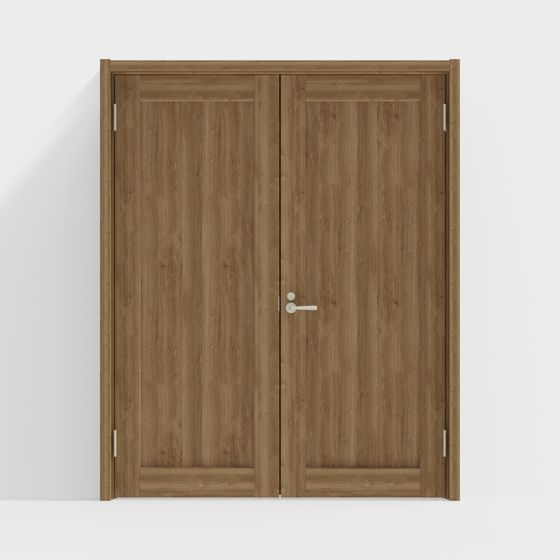 Double-Leaved Wooden Door 3D model
