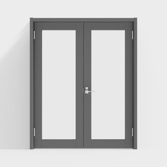 Stylish Double Door 3D model for Modern Interiors