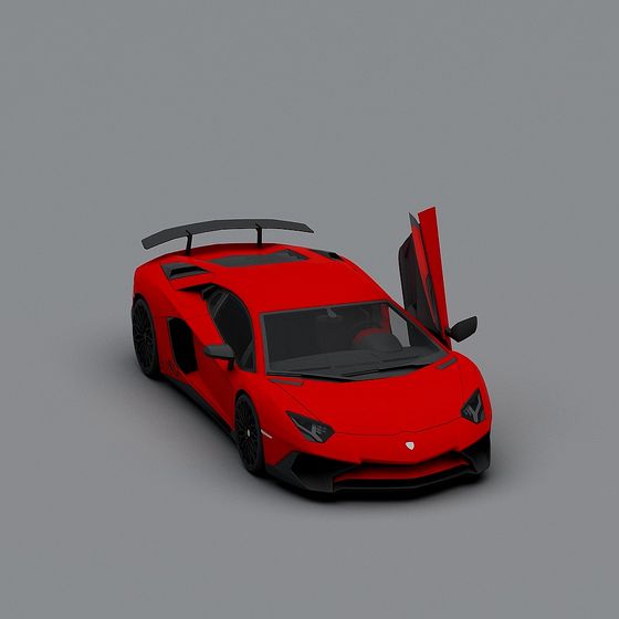 Dynamic Red Sports Car 3D Model