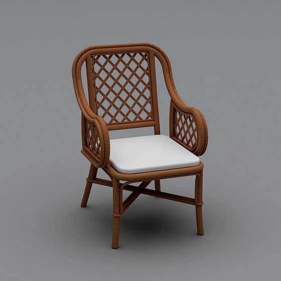 Tropical Rattan Chair 3D model for Creative Projects