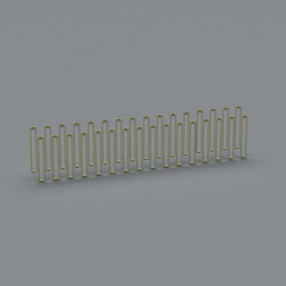 Modern Geometric Golden Metal Fence 3D model