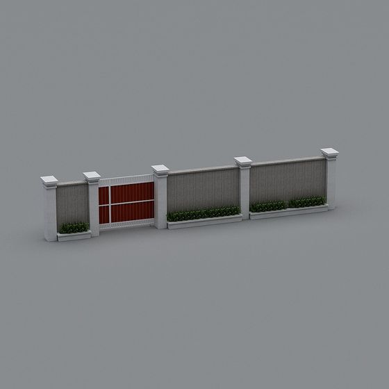 Elegant Urban Garden Fence 3D model for Creative Projects