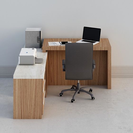 Elegant Office Furniture 3D model for Creative Spaces