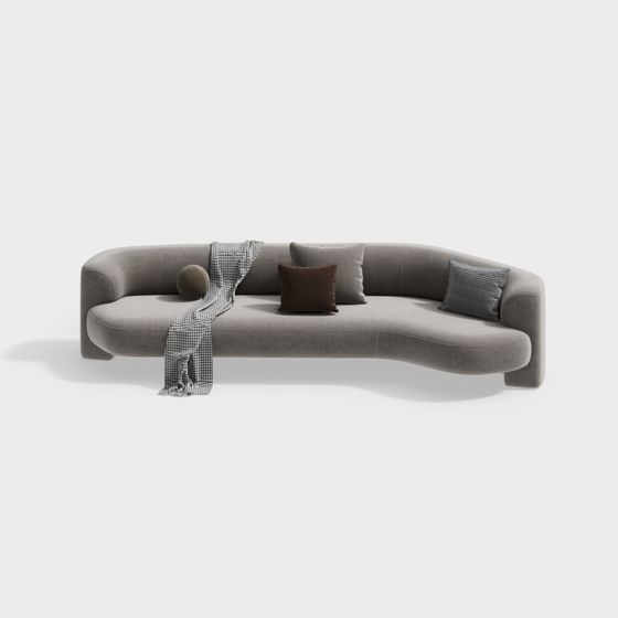 Curve Comfort Sofa 3D model for Modern Spaces