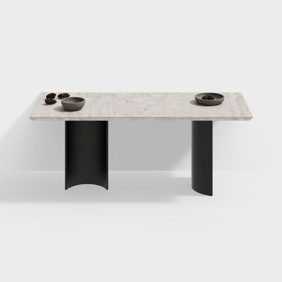 Elegant Minimalist Dining Table 3D model for Contemporary Spaces