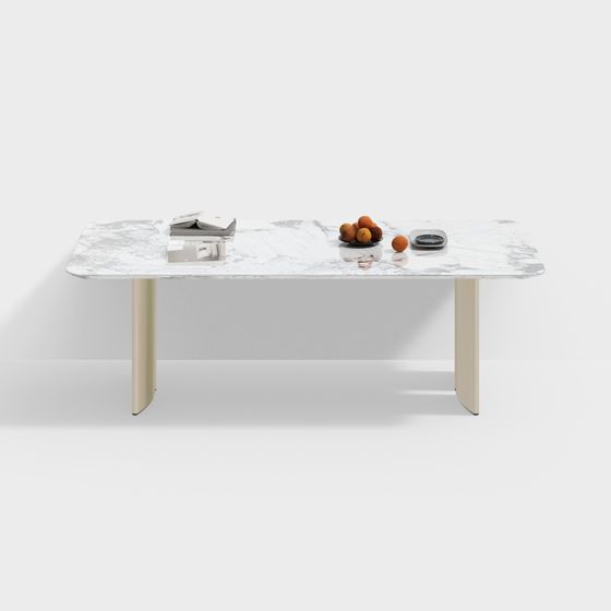 Elegant Marble Dining Table 3D model for Modern Spaces