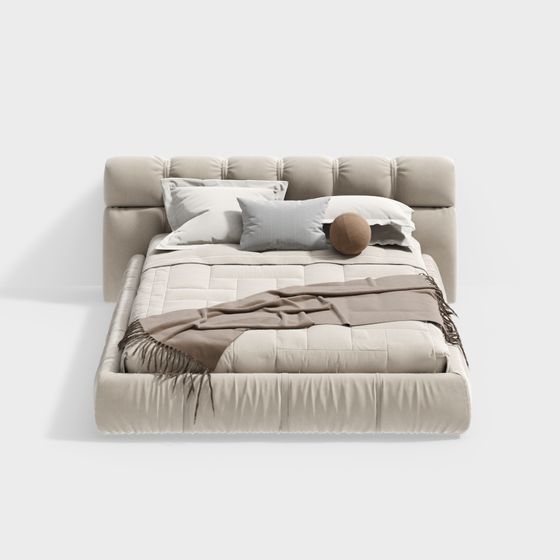 Cozy Retreat 3D model Bed for Modern Interiors