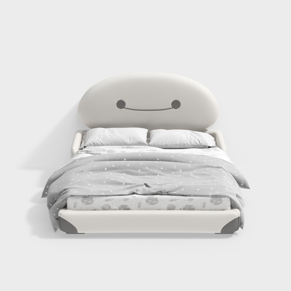 Playful Low-Poly Bed 3D Model – Cozy Children’s Room