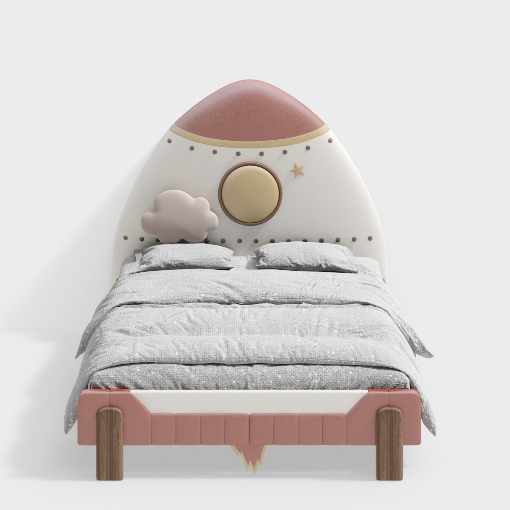 Rocket Bed 3D Model – Playful Kids Furniture Design