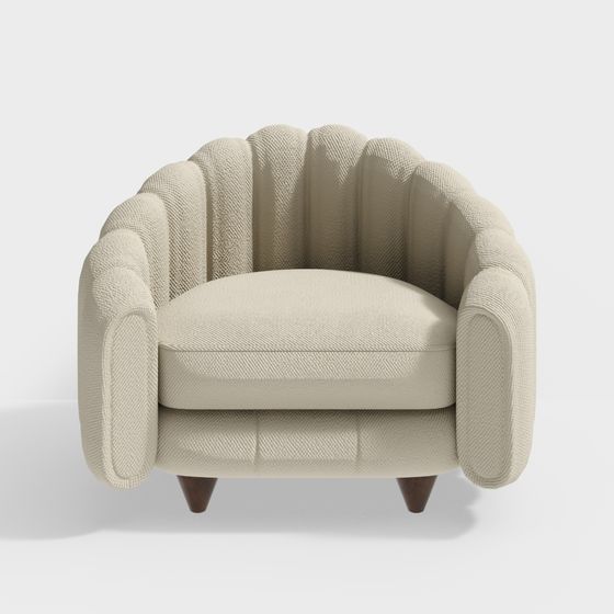 Elegant Scallop Chair 3D model