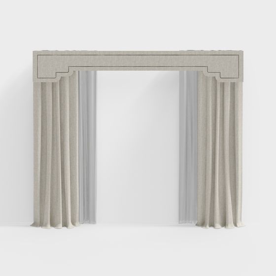 Elegant Classic Curtain Arch 3D model