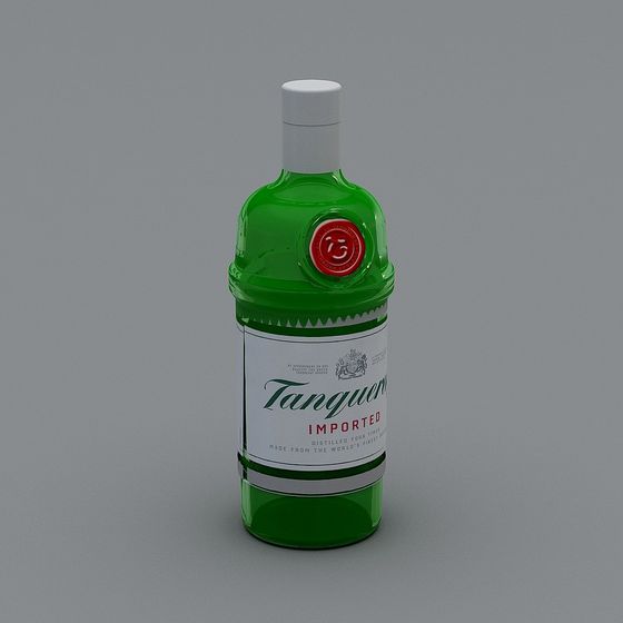 Vintage Tanqueray Bottle 3D model