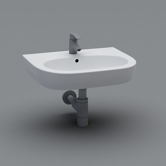 Elegant Minimalist Wash Basin 3D Model
