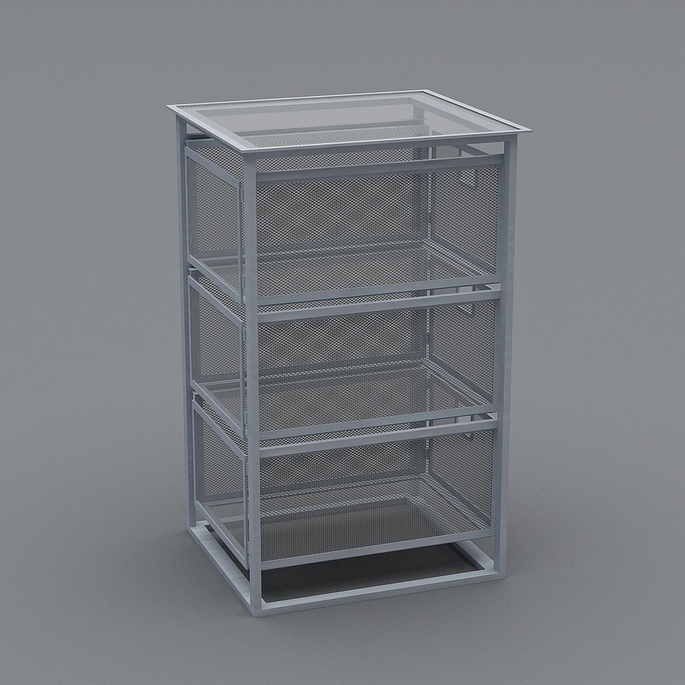 Unique Metal Mesh Storage Cabinet 3D model