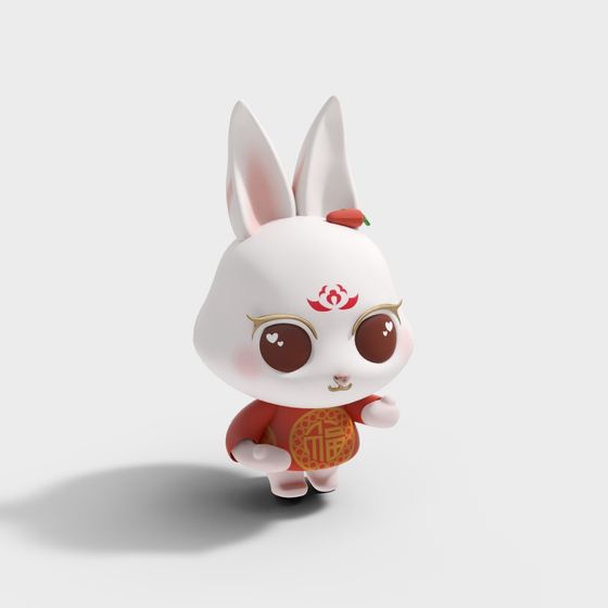 Charming Chibi Bunny 3D model