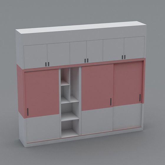 Stylish Low-Poly Cabinet 3D model for Modern Interiors