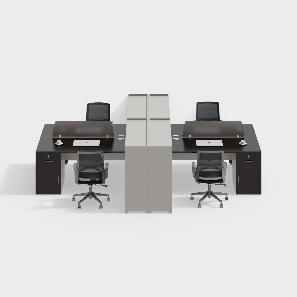 현대 사무실 책상 및 의자 조합