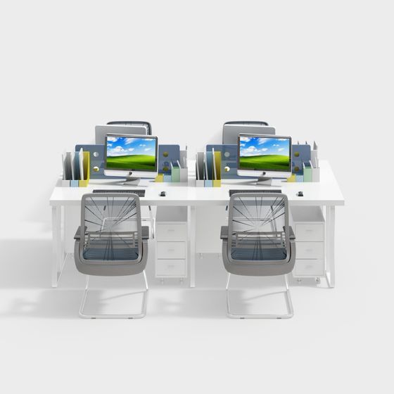 Modern Minimalist Office Desk 3D model